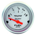 Autometer 4319 2-1/16 Inch Ultra-Lite Fuel Level Gauge with Silver Face and Short Sweep
