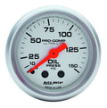Autometer Ultra Lite 4323 Oil Pressure Gauge 0-150 psi Mechanical Analog 2-1/16 Inch Silver Face