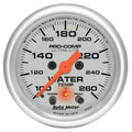 Autometer 4354 Ultra-Lite Water Temperature Gauge 2-1/16 Inch Silver Dial 100-260°F