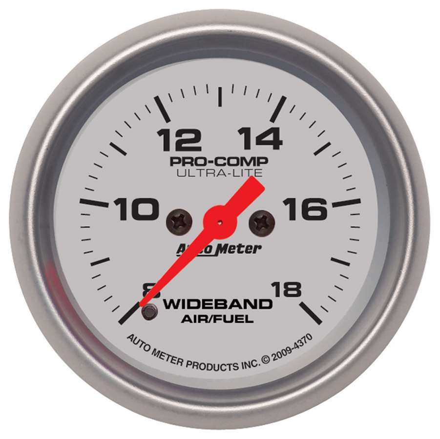 Autometer 4370 Wideband Air-Fuel Ratio Gauge, 2-1/16 Inch Digital Electric, Silver Face