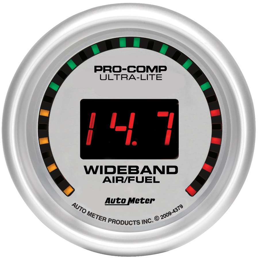 Autometer 4379 Ultra-Lite Wideband Air-Fuel Ratio Gauge 10:1 to 17:1 AFR Digital Electric 2-1/16 Inch Black Face