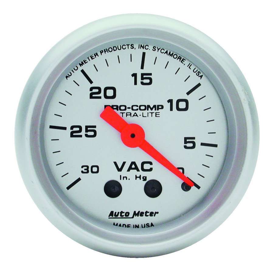 Autometer Vacuum Gauge 4384 Mini Ultra-Lite 0-30 in Hg Mechanical Analog