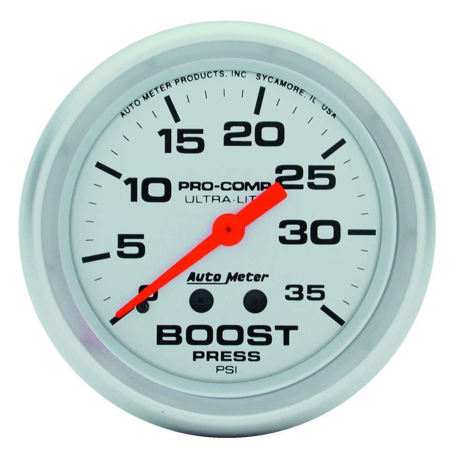 Autometer 4404 2-5/8 Inch Ultra-Lite Mechanical Boost Gauge 0-35 PSI