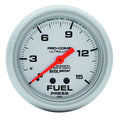 Autometer 4411 Fuel Pressure Gauge 0-15 psi Mechanical Analog 2-5/8 Inch Silver Face