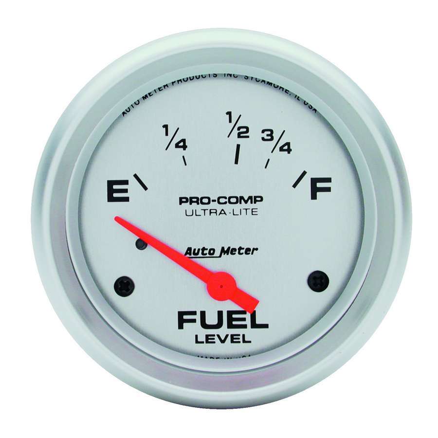 Autometer 4418 Ultra-Lite 2-5/8 Inch Electric Fuel Level Gauge with Silver Face