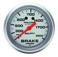 Autometer 4426 2-5/8 Inch Brake Pressure Gauge, 0-2000 psi, Mechanical Analog, Silver Face