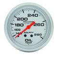 Autometer 4441 Mechanical Oil Temperature Gauge 140-280°F, 2-5/8 Inch Silver Face