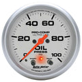 Autometer 4452 Ultra-Lite 2-5/8 Inch Oil Pressure Gauge with Peak and Warning, 0-100 psi, Analog Electric Display