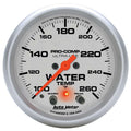 Autometer 4454 Ultra-Lite Water Temperature Gauge 100-260°F, Silver Face, Full Sweep, Analog