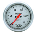 Autometer Ultra Lite 4461 Fuel Pressure Gauge 0-15 psi Electric Analog 2-5/8 Inch Silver Face