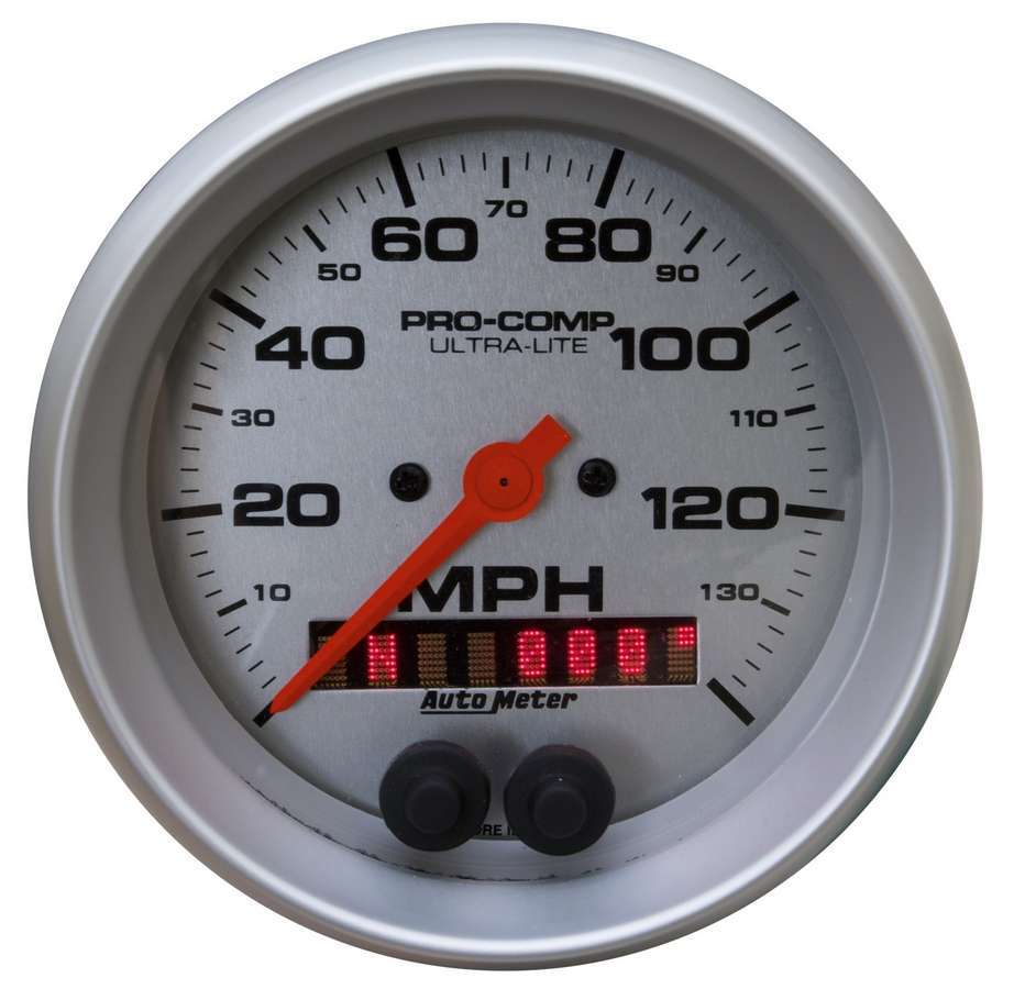 Autometer 4481 Ultra-Lite 5-Inch GPS Speedometer with Rally-Nav Display, 140 MPH, Analog, Silver Face
