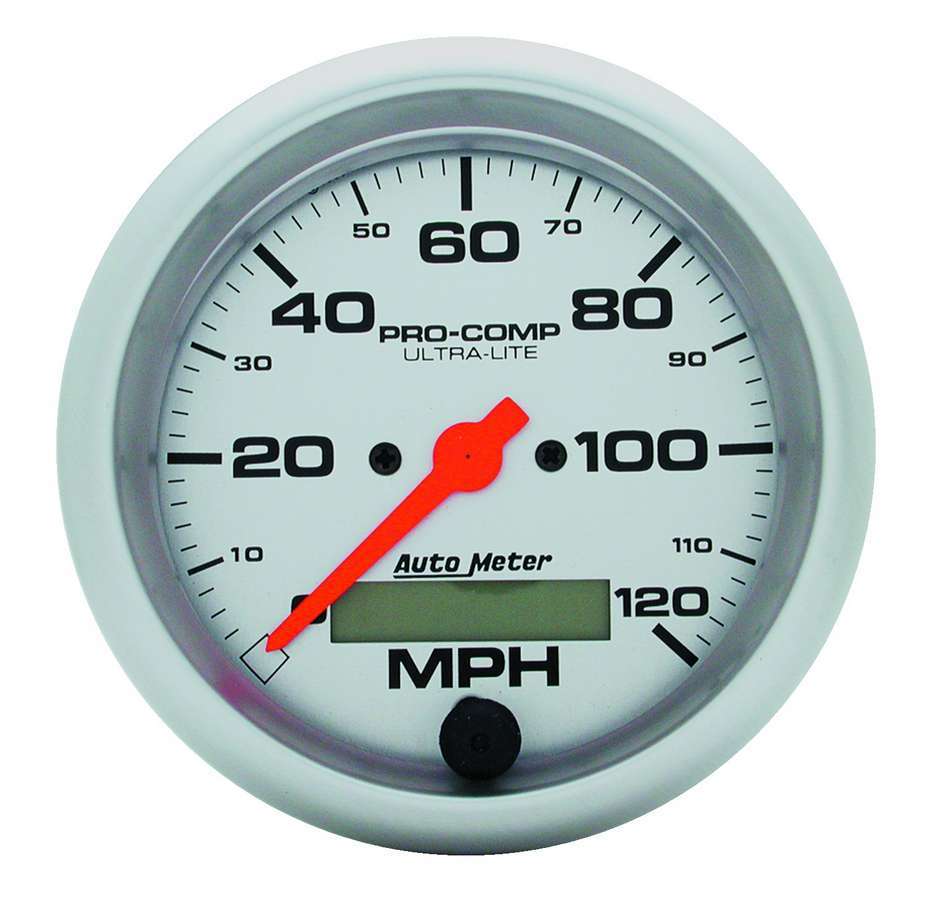 Autometer 4487 Ultra-Lite Electric Speedometer with Silver Face, 120 MPH, 3-3/8 Inch Diameter