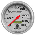 Autometer 4489-M Ultra-Lite 5-inch Speedometer with 260 KPH Metric, Analog Electric Gauge with Silver Face