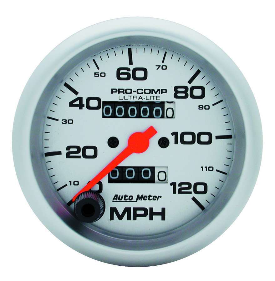 Autometer 4492 3-3/8 Inch Ultra-Lite Speedometer, 120 MPH, Mechanical Analog with Silver Face