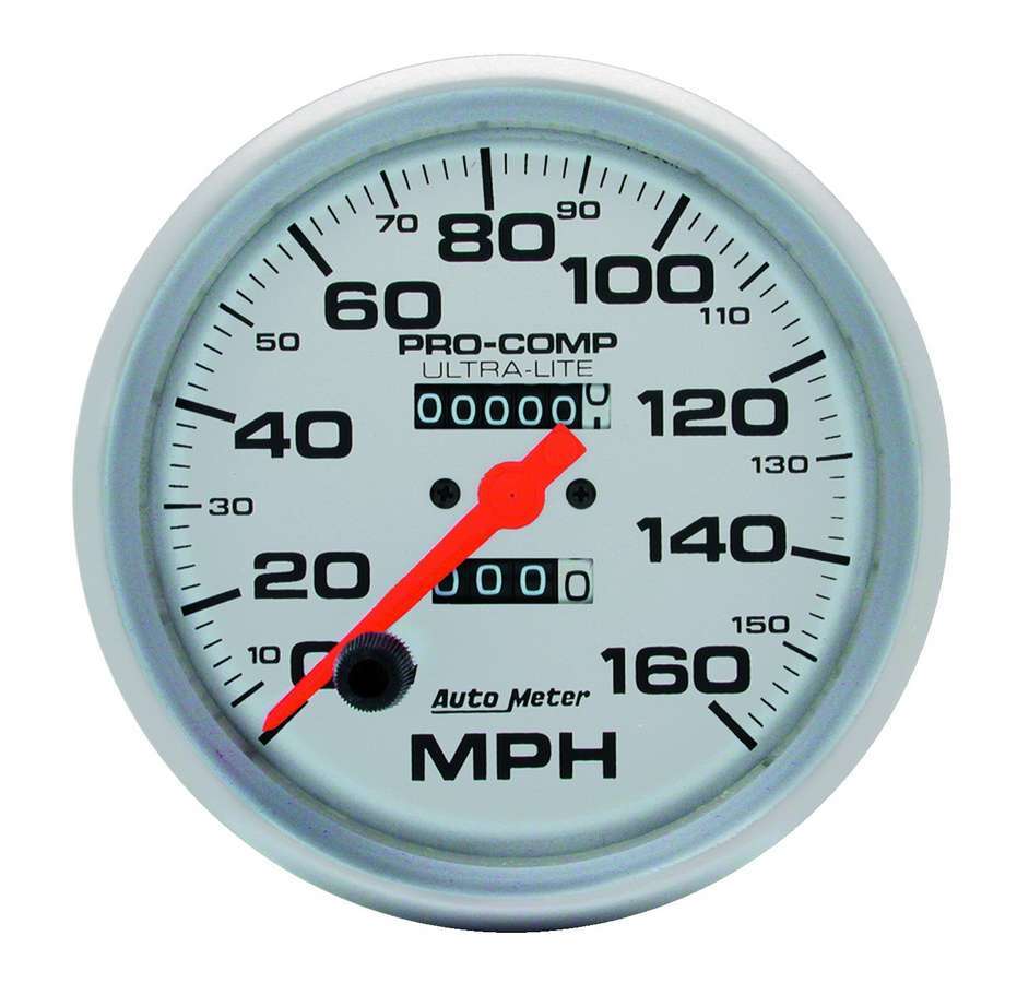 Autometer 4495 5-Inch Ultra-Lite Mechanical Speedometer 160 MPH with Silver Face