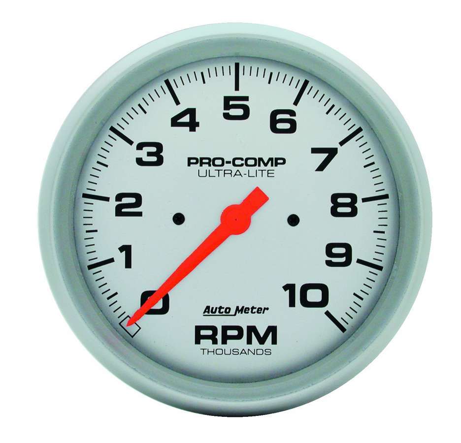 Autometer 4498 5-Inch In-Dash Tachometer with 10,000 RPM Range, Silver Face, Electric, Analog, Dash Mount