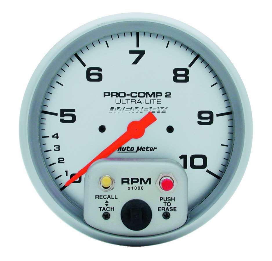 Autometer 4499 5-Inch Dual Range Tachometer with Memory and Silver Face