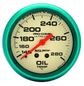 Autometer 4541 Ultra-Nite Oil Temperature Gauge 140-280°F Mechanical Analog 2-5/8 Inch White Face