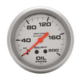 Autometer Pro Comp 4622 Oil Pressure Gauge 0-200 PSI Mechanical Liquid Filled Silver Face