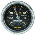 Autometer 4701 Carbon Fiber Look Boost and Vacuum Gauge, 2-1/16 Inch Diameter, Mechanical Analog, 30 in Hg, 20 psi