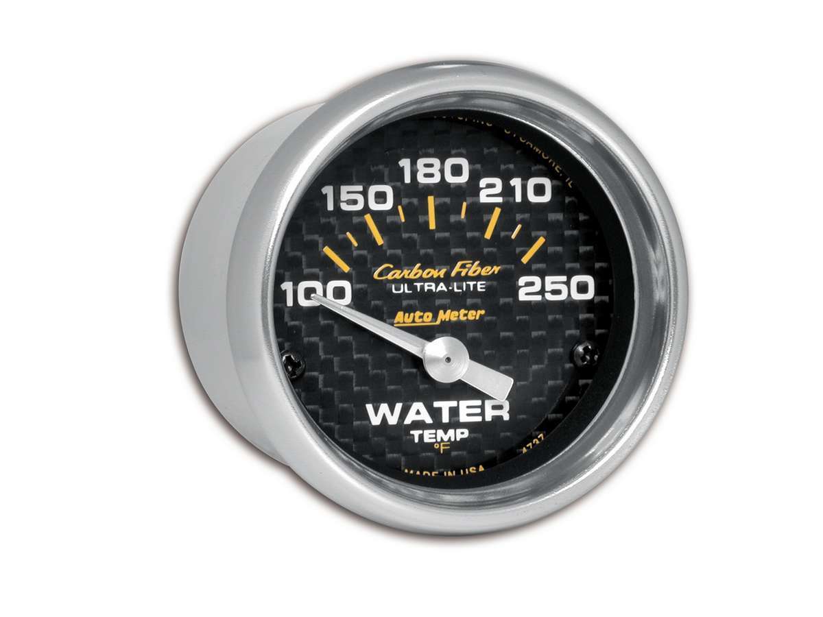 Autometer Carbon Fiber 2-1/16 Inch Water Temperature Gauge 100-250°F