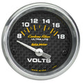 Autometer C/F 2-1/16 Inch Voltmeter 8-18 Volts with Carbon Fiber Look Face