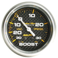 Autometer Carbon Fiber 2-5/8 Inch Boost and Vacuum Gauge with Analog Display