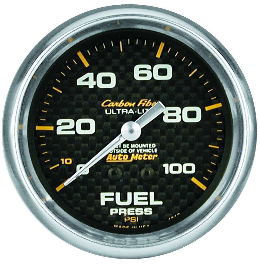 Autometer Carbon Fiber 2-5/8 Inch Fuel Pressure Gauge 0-15 PSI