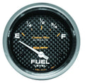 Autometer Carbon Fiber Fuel Level Gauge 0-90 Ohm, 2-5/8 Inch Diameter, Short Sweep, Analog Electric Fuel Sender