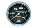 Autometer Carbon Fiber Oil Pressure Gauge 0-100 PSI, 2-5/8 Inch Analog Mechanical Gauge