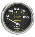 Autometer C/F 2-5/8 Inch Oil Pressure Gauge 0-100 PSI with Carbon Fiber Look Face
