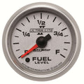 Autometer 4910 Ultra-Lite II Fuel Level Gauge 0-280 Ohm Electric Analog with Silver Face