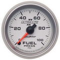 Autometer 4963 Ultra-Lite II Fuel Pressure Gauge, 0-100 psi, 2-1/16 Inch Diameter, Analog Electric with Silver Face