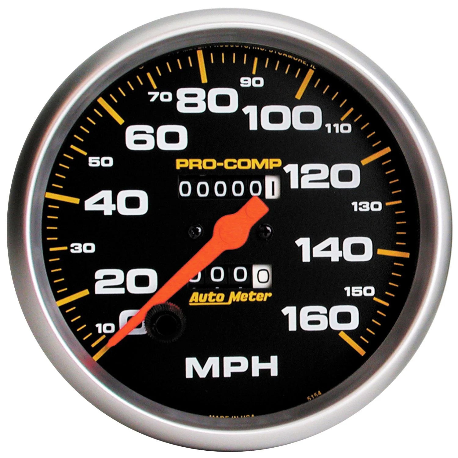 Autometer 5154 160 MPH Mechanical Speedometer with 5-Inch Dial and Black Face