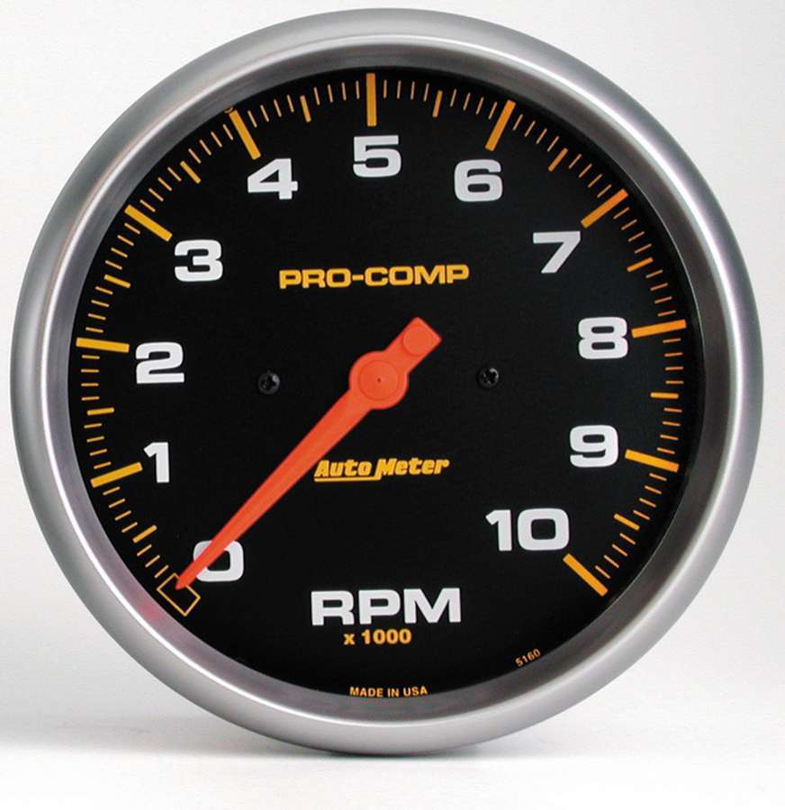 Autometer 5160 Pro-Comp 10,000 RPM Electric Analog Tachometer with 5-Inch Dial