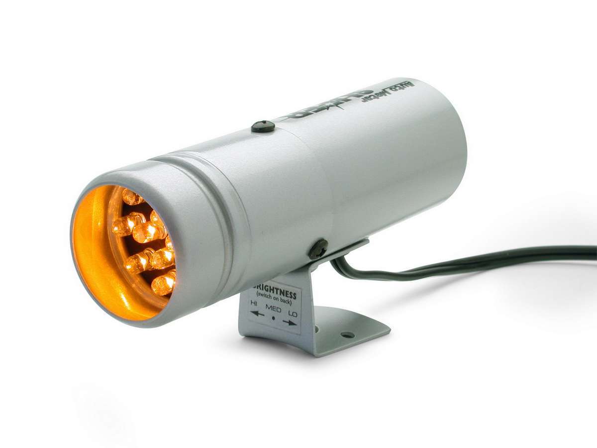 Autometer Super-Lite Shift Light 5333 with Amber LED, 1-5/8 Inch Diameter, Adjustable Intensity, Silver Case