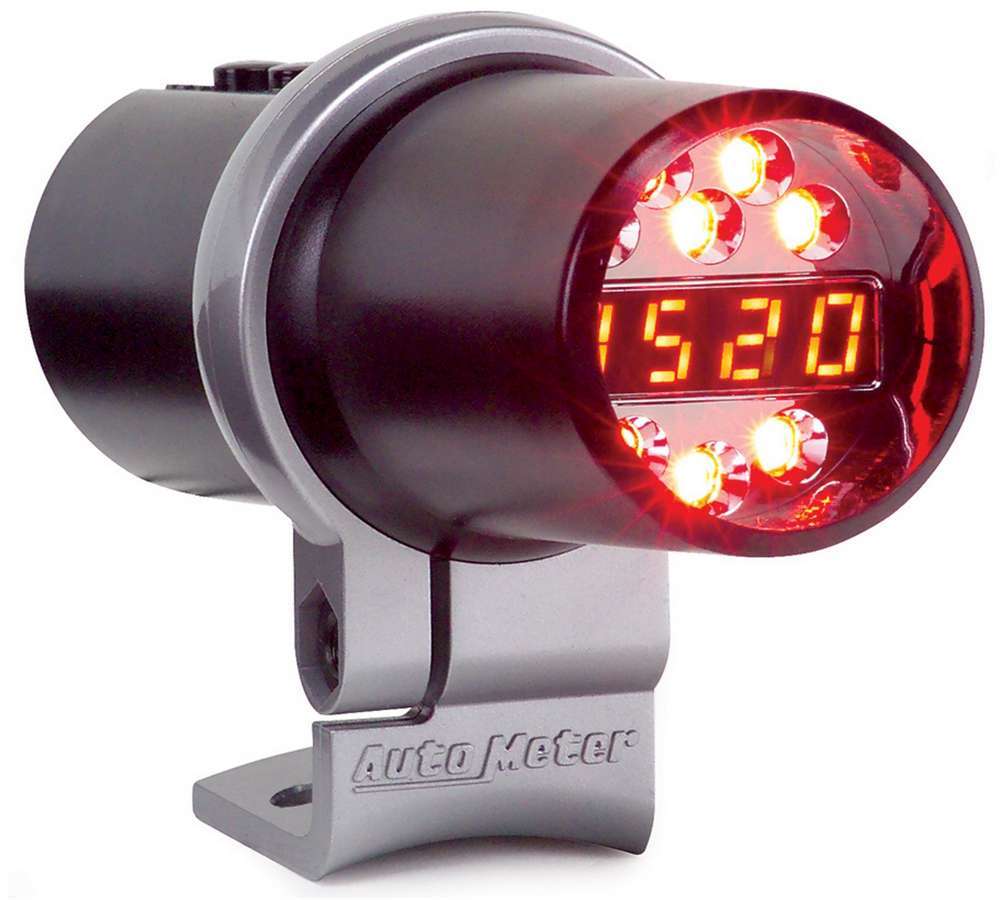 Autometer 5343 Pro Shift-Lite Level 1 Digital Shift Light with Amber LED, 2.10 Inch Diameter, Black Case