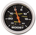 Autometer 5401 Turbo Boost Gauge 0-20 psi / 30 in Hg Mechanical Analog 2-5/8 Inch Black Face
