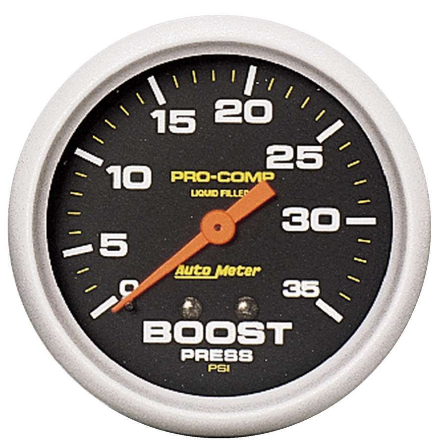 Autometer 5404 Boost Gauge 0-35 PSI Mechanical Analog 2-5/8 Inch Black Face