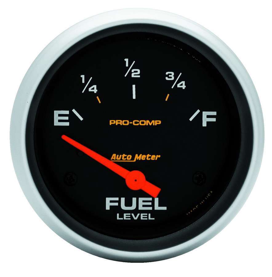 Autometer Fuel Level Gauge 5417, 240-33 Ohm Electric Analog Short Sweep 2-5/8 Inch Black Face