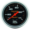 Autometer 5421 Oil Pressure Gauge 0-100 PSI Mechanical Analog Full Sweep 2-5/8 Inch Black Face