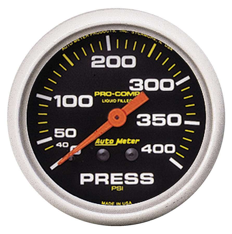 Autometer 5424 Pro-Comp 2-5/8 Inch Mechanical Pressure Gauge 0-400 PSI