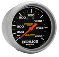 Autometer 5426 Brake Pressure Gauge 0-2000 psi Mechanical Analog 2-5/8 Inch Black Face Liquid Filled