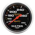 Autometer 5431 Water Temperature Gauge 140-280°F Mechanical Analog Full Sweep 2-5/8 Inch Black Face Liquid Filled