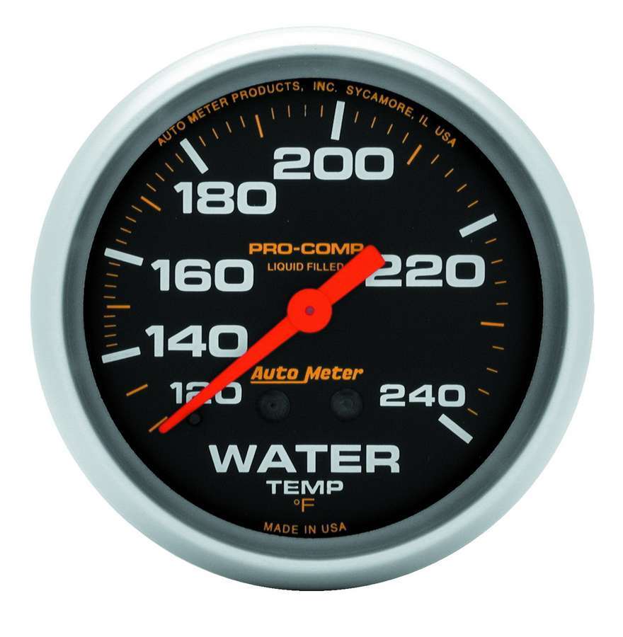 Autometer 5433 Water Temperature Gauge 120-240°F Mechanical Analog with Black Face