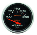 Autometer Pro-Comp 5437 Water Temperature Gauge 2-5/8 Inch Black Dial 100-250°F Electric Analog Short Sweep