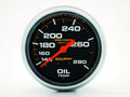 Autometer 5443 Oil Temperature Gauge 140-280°F Mechanical Analog Full Sweep 2-5/8 Inch Black Face Liquid Filled