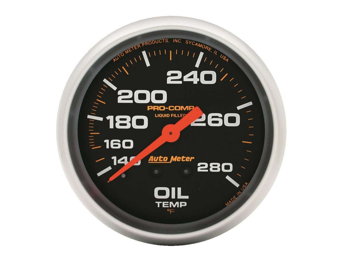 Autometer 5444 Elite Series 2-5/8 Inch Electric Pyrometer Gauge 0-1600°F Black Face