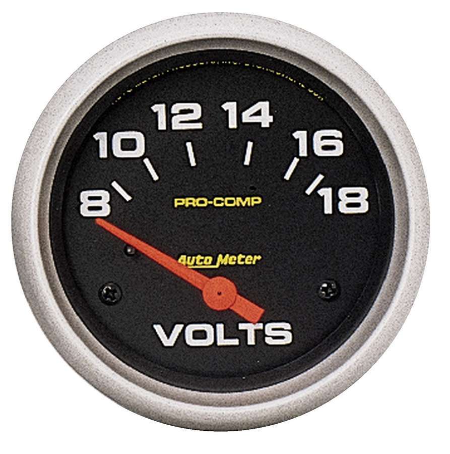 Autometer 5492 8-18 Volt Analog Electric Voltmeter with Short Sweep and Black Face