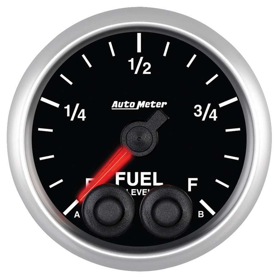 Autometer 5609 Elite Series Fuel Level Gauge 0-280 Ohm Electric Analog with Full Sweep and Black Face